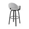 Armen Living Daxton 26" Gray Faux Leather and Black Wood Bar Stool LCDXBABLGR26 - alternate 6